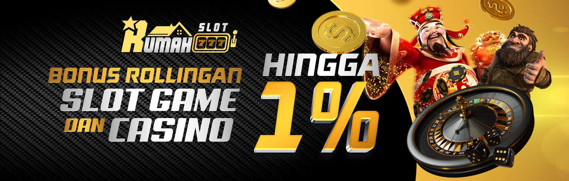 Bonus Rollingan Slot game dan live casino 1%